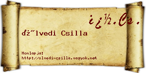 Ölvedi Csilla névjegykártya